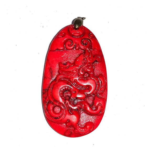 Red Chinese Dragon Pendant - Picture 1 of 3